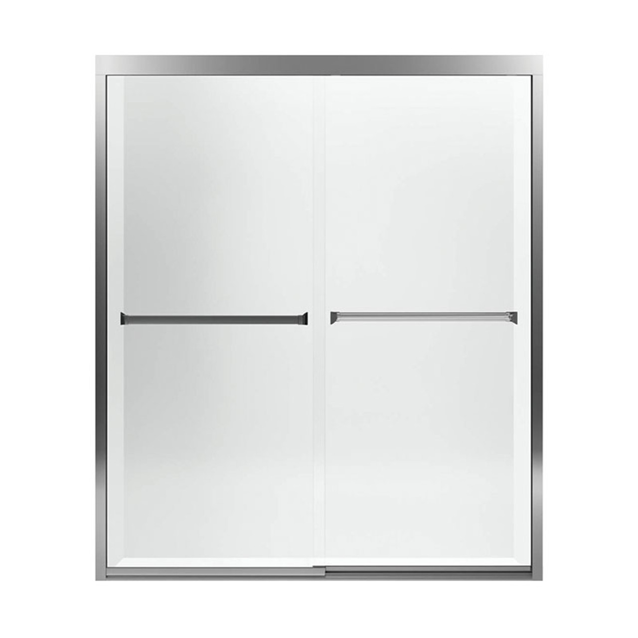 54.37-in to 59.37-in W x 69.68-in H Sliding Shower Door in Silver 54.37-in to 59.37-in W x 69.68-in H Sliding Shower Door in Silver