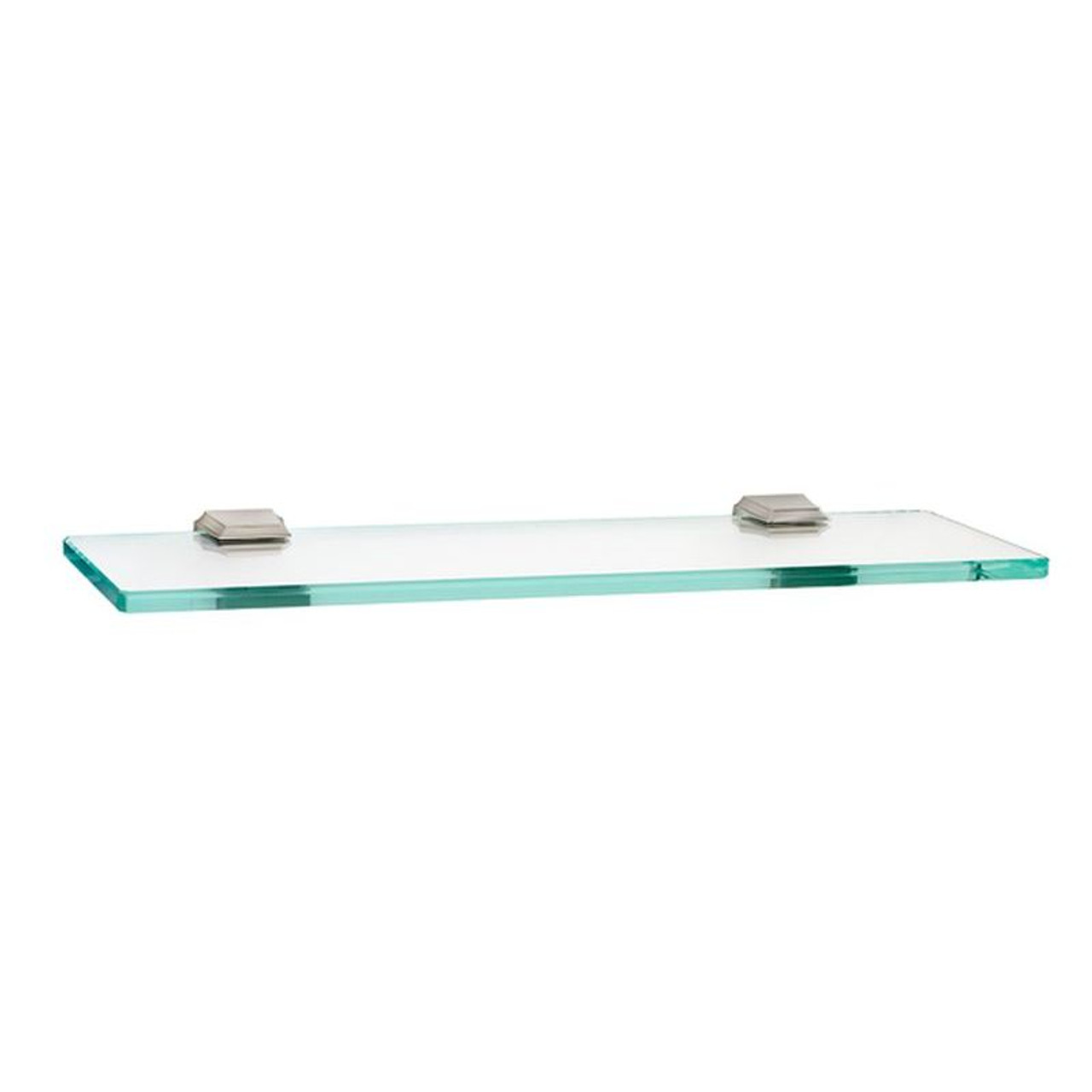 18-in Glass Shelf with Brackets Transitional in Satin Nickel 18-in Glass Shelf with Brackets Transitional in Satin Nickel
