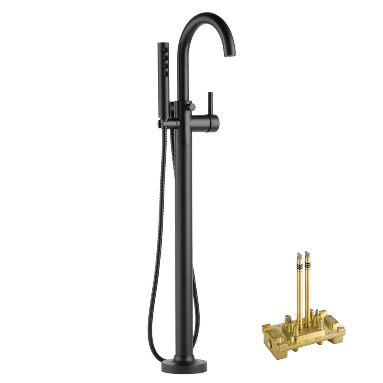 Brizo KT70175-R-BL Single Handle Freestanding Tub Filler Trim Kit in Matte Black