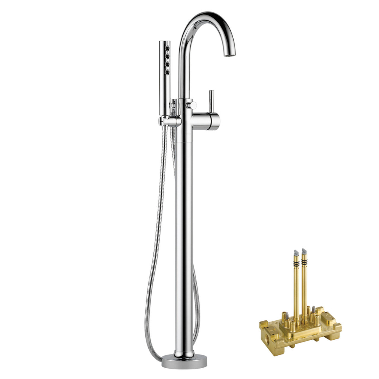 Brizo KT70175-R-PC Single Handle Freestanding Tub Filler Trim Kit in Polished Chrome