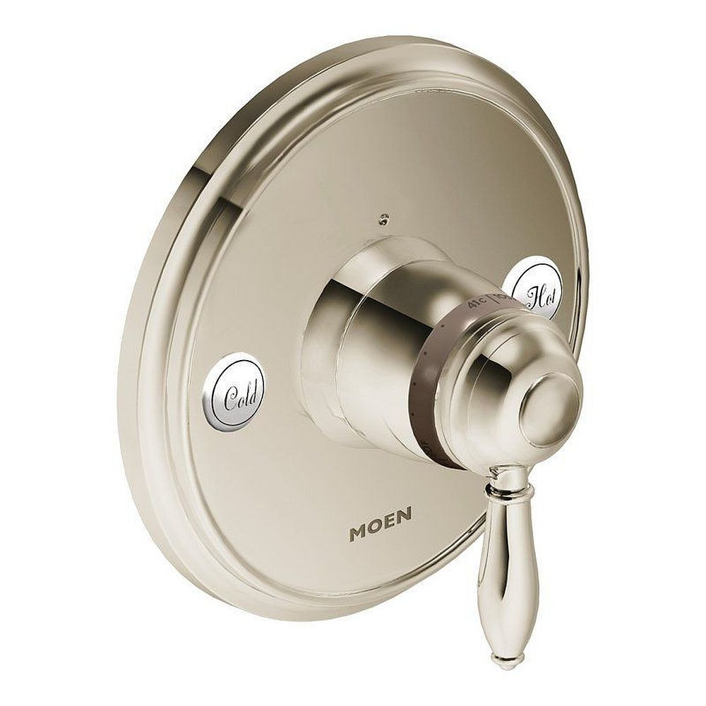 Single Handle Thermostatic Valve Trim in Nickel