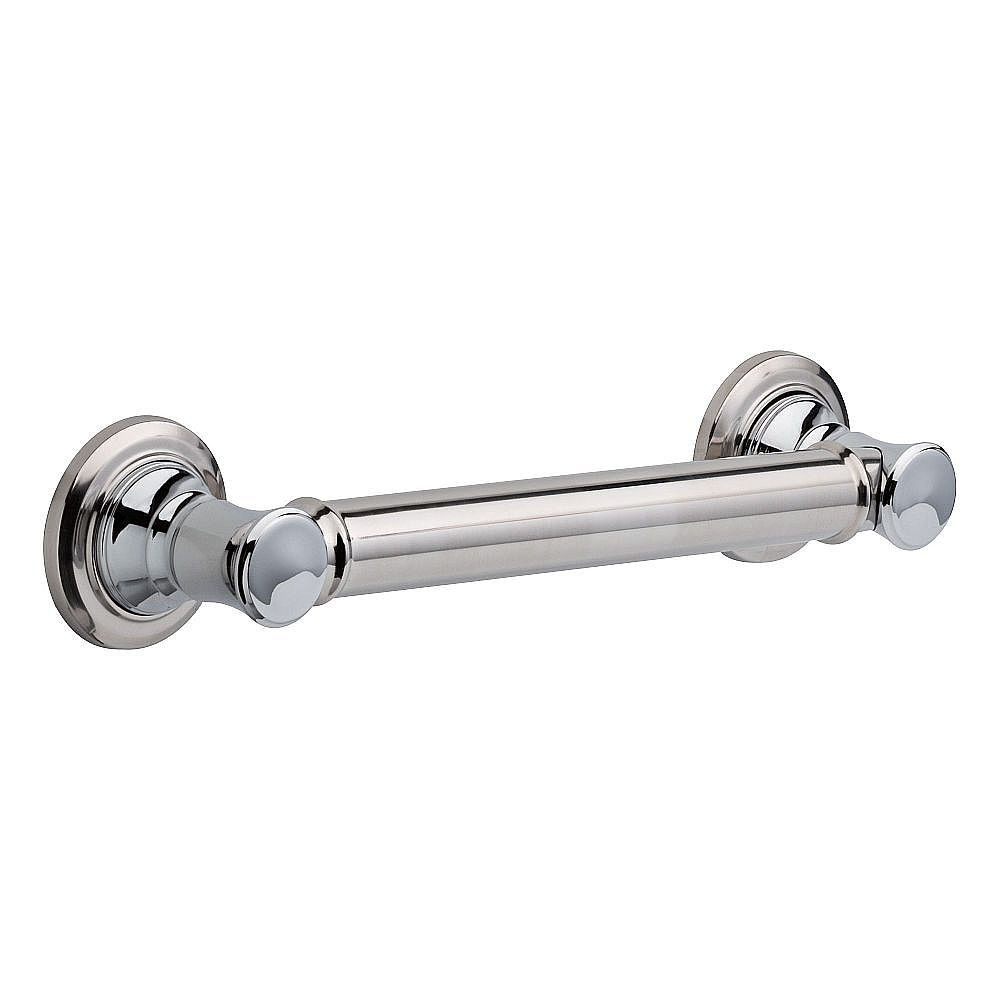 Traditional Decorative ADA Grab Bar - 12in in Polished Chrome