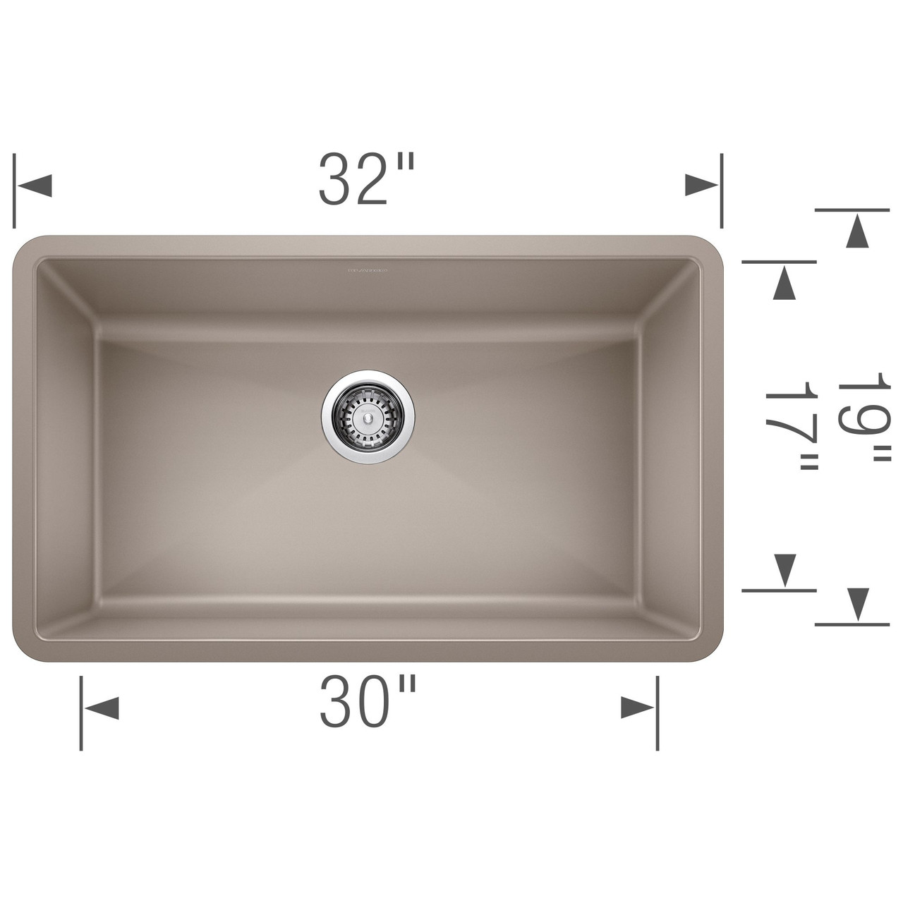 32" Super Single Bowl Kitchen Sink in Truffle