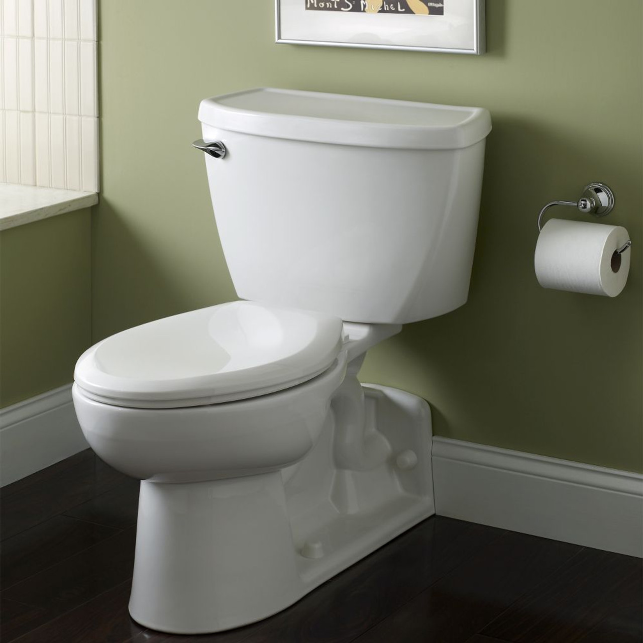 Commercial Right-Height Elongated Pressure Assisted 1.6 GPF Two-Piece Toilet in White