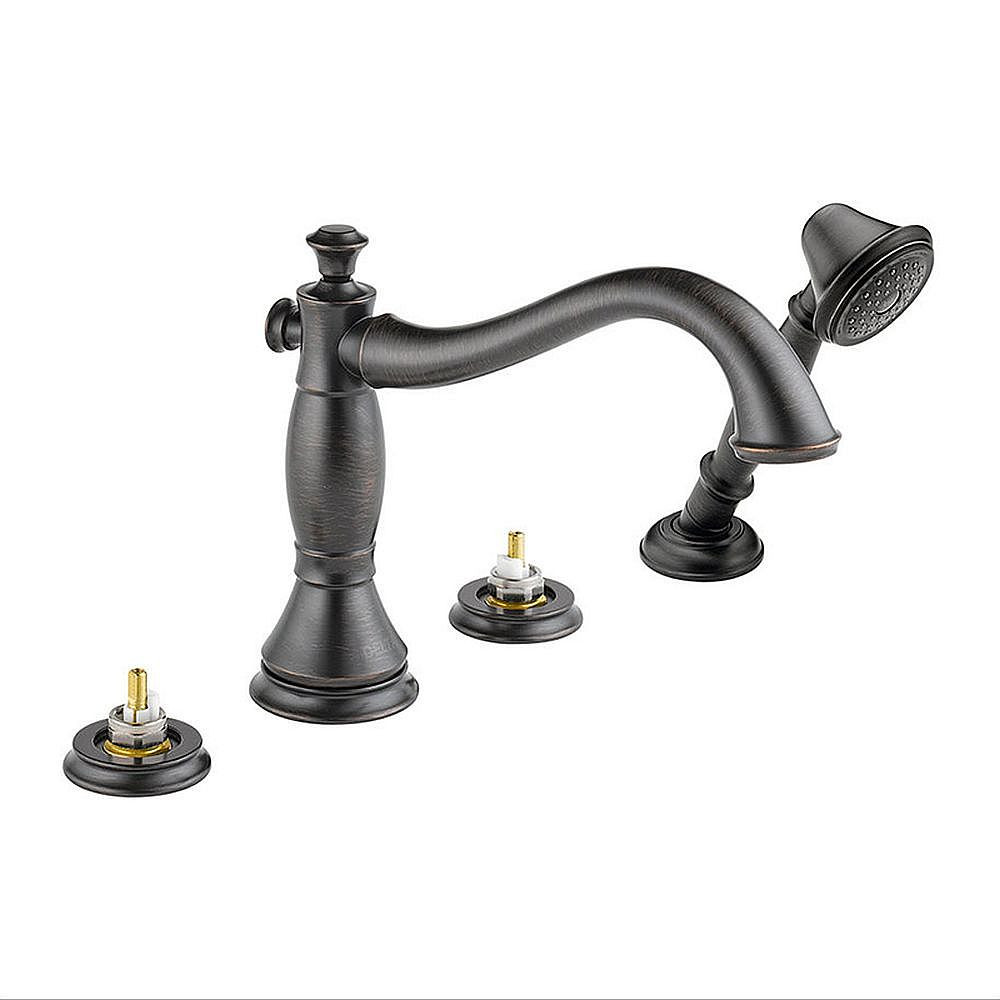 Delta T4797-RBLHP Cassidy Roman Tub Filler with Hand Shower Less Handles in Venetian Bronze
