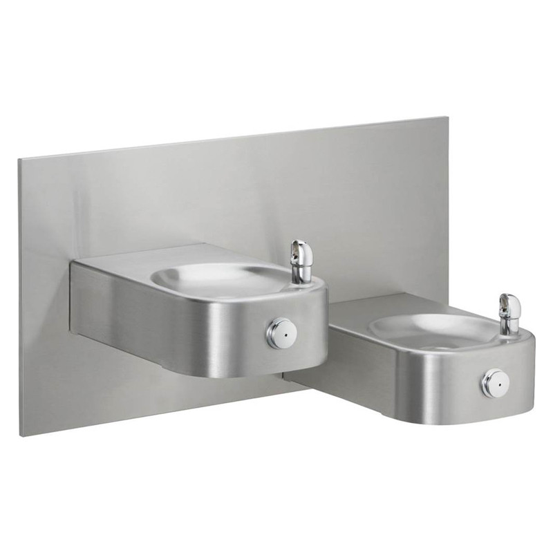 Soft Sides Heavy Duty ADA Bi-Level Reverse Fountain in Stainless Steel