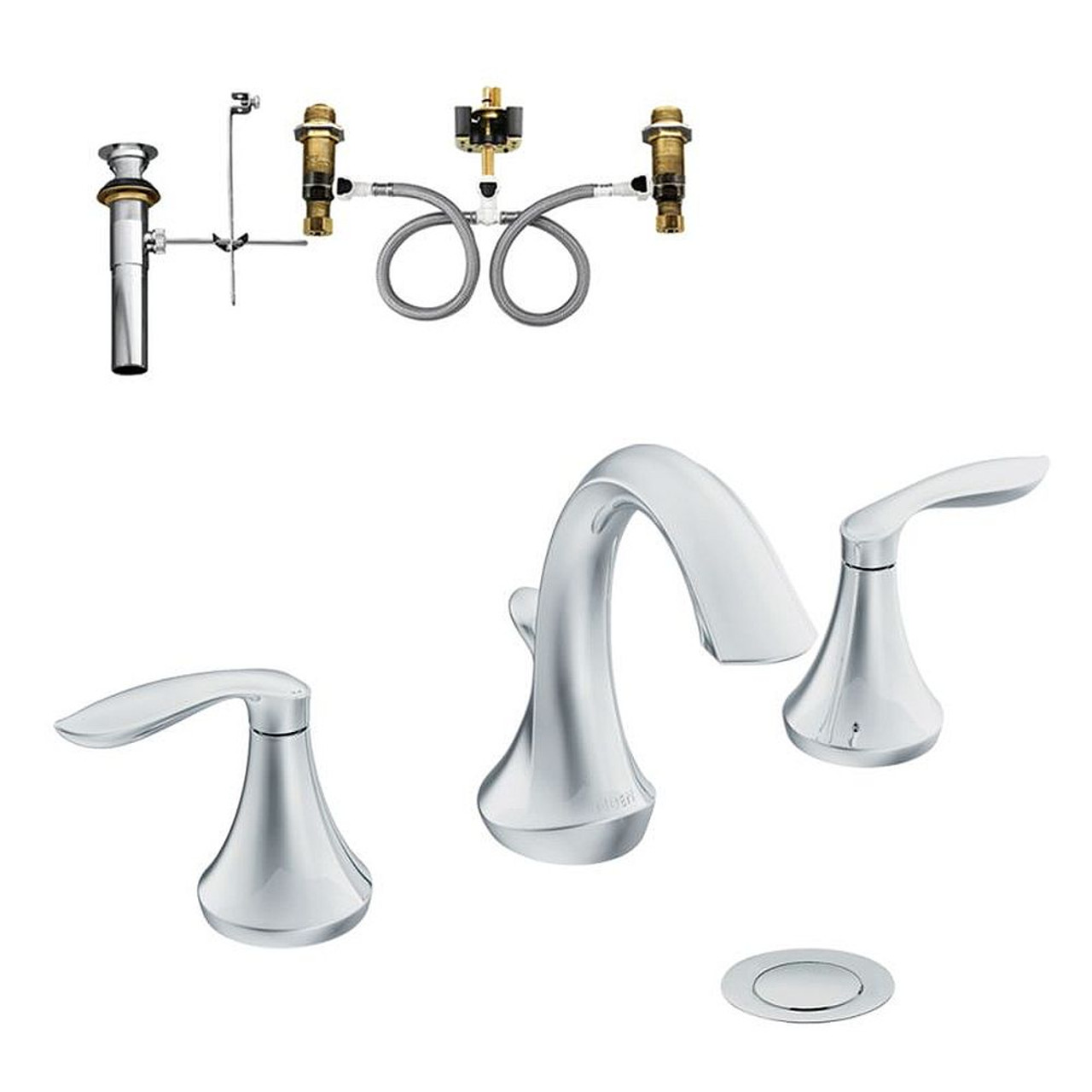 Moen KLEV-D-T6420CR Two-Handle High-Arc Lavatory Faucet in Chrome