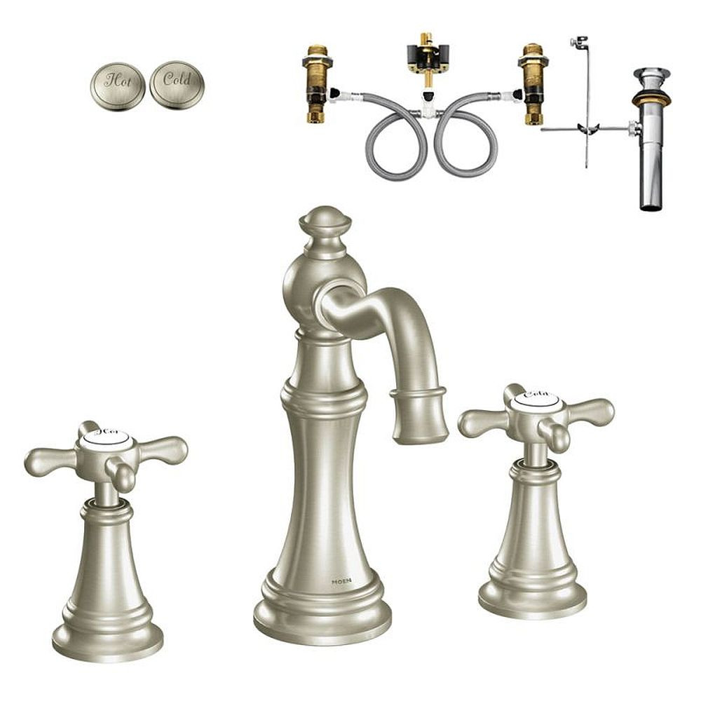 Two-Handle High-Arc Lavatory Faucet in Brushed Nickel