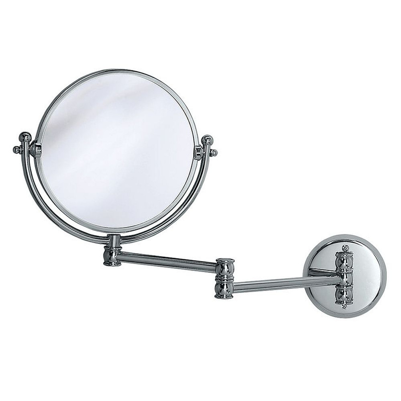 7-1/2in Diameter Swinging Adjustable Wall Mirror in Chrome 7-1/2in Diameter Swinging Adjustable Wall Mirror in Chrome