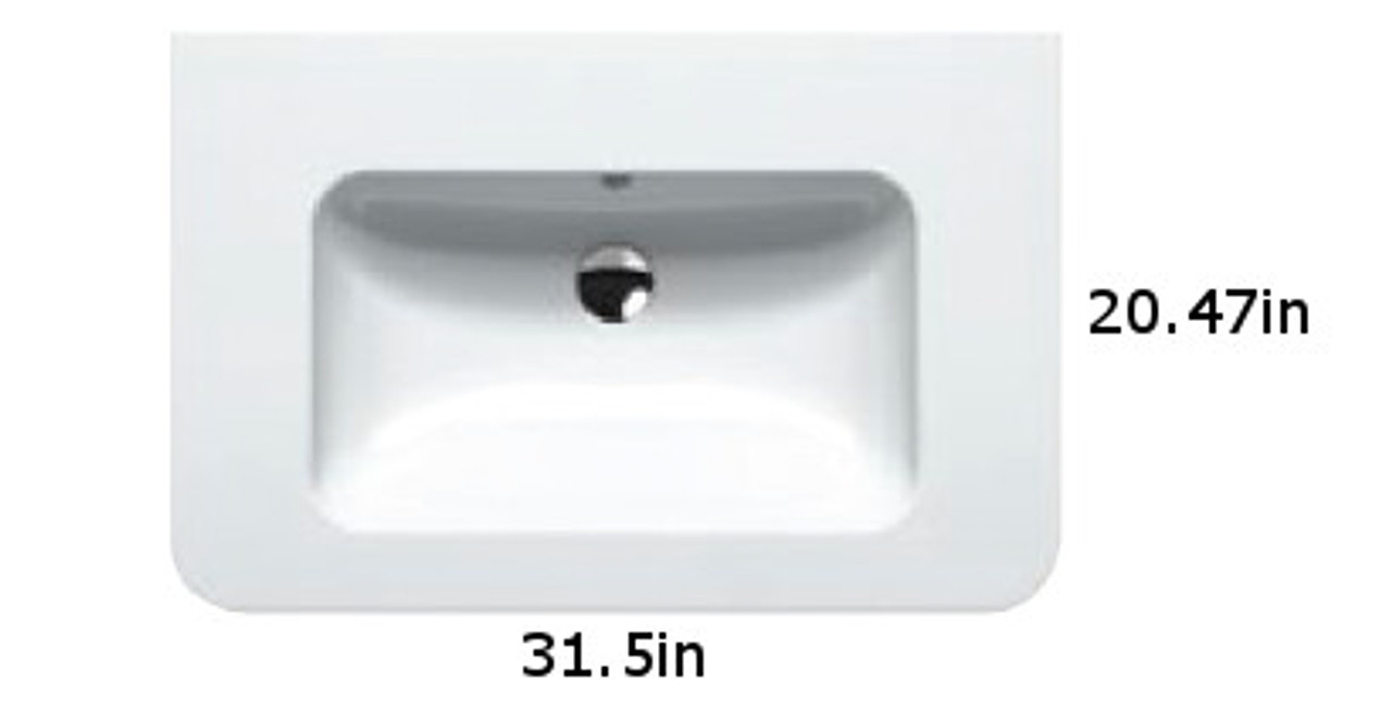 Up 80 Washbasin in White Up 80 Washbasin in White