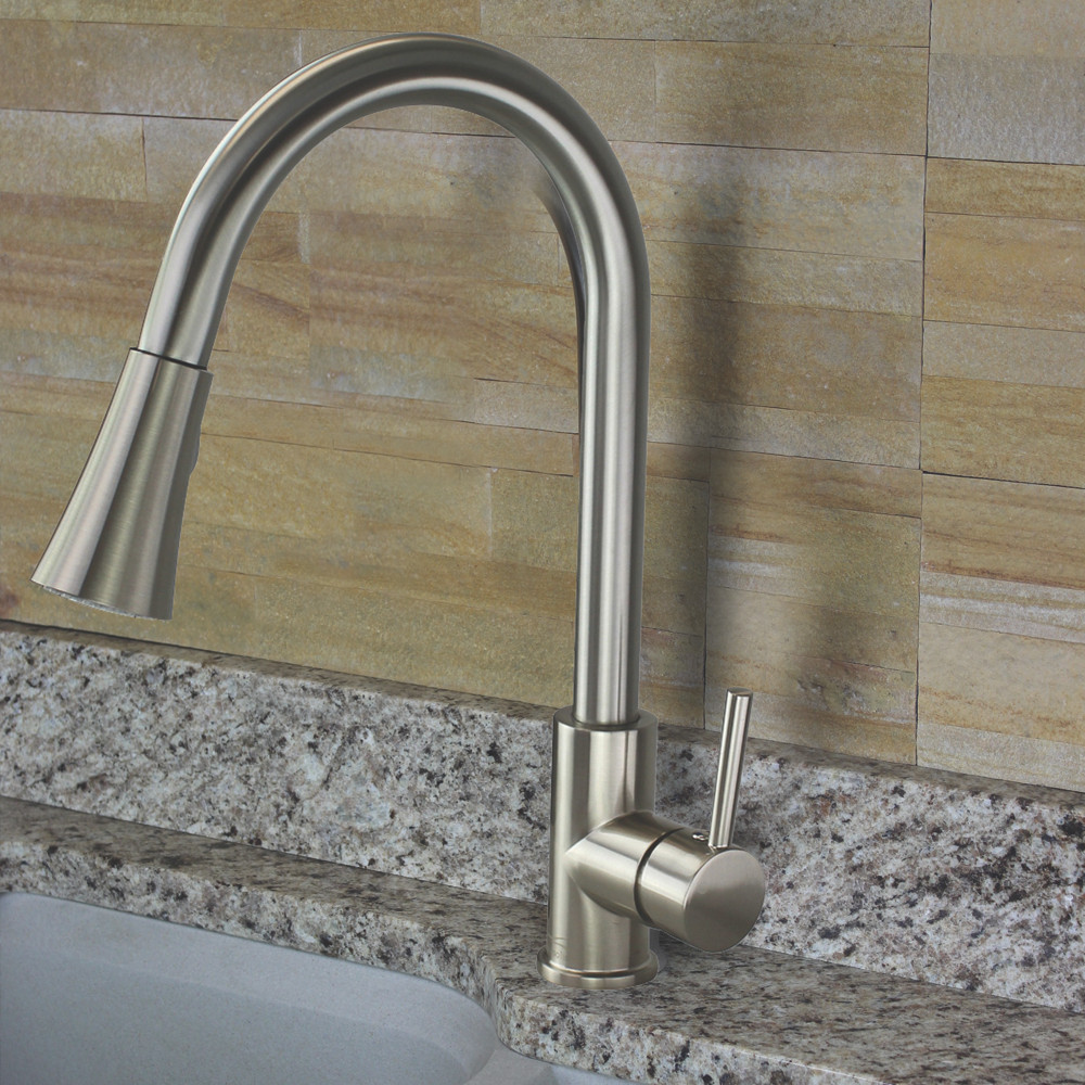 Pull Out Kitchen Faucet with Single Handle, Luxe Stainless