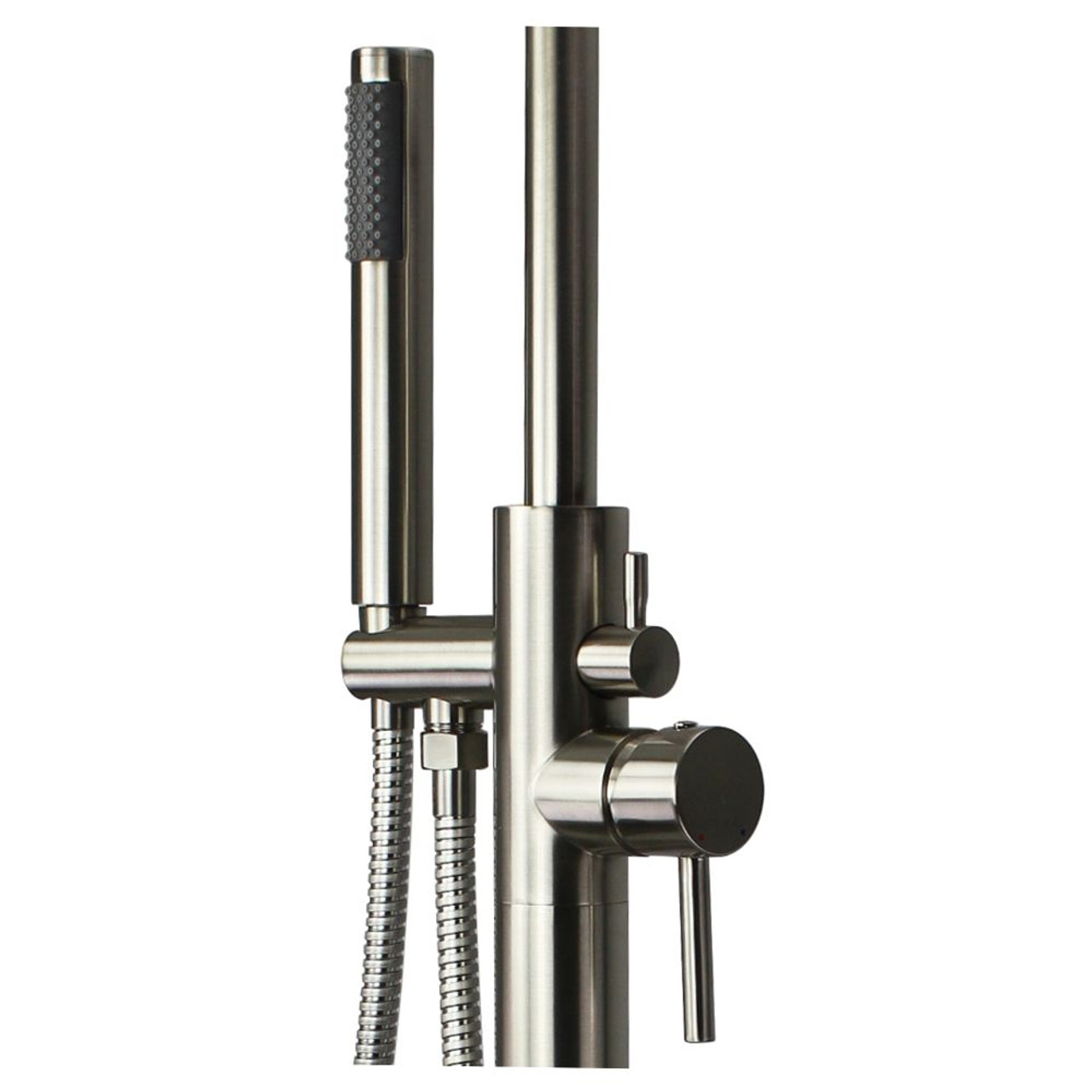 Transolid T4200-BN Free Standing Tub Filler With Hand Shower, Brushed Nickel