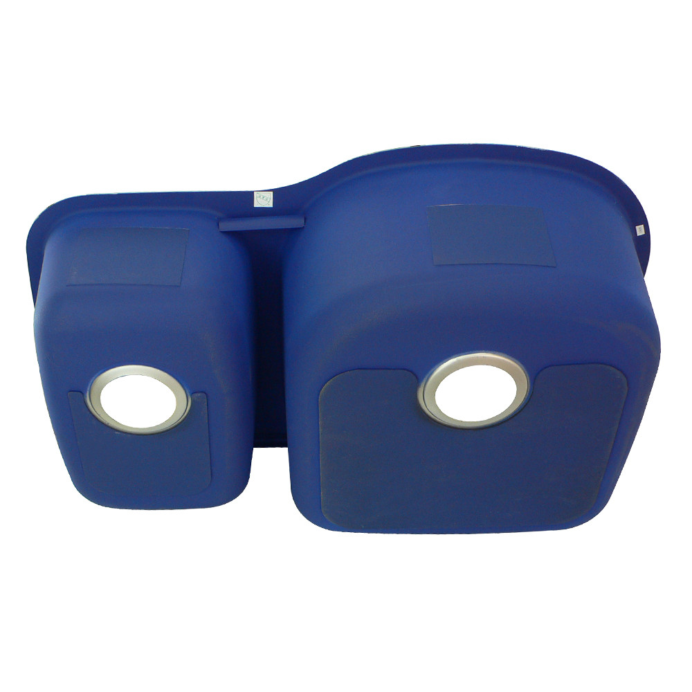 31.5-in x 20.5-in x 9-in 16 Gauge 75/25 Offset Double Bowls, Undermount Stainless Steel Kitchen Sink