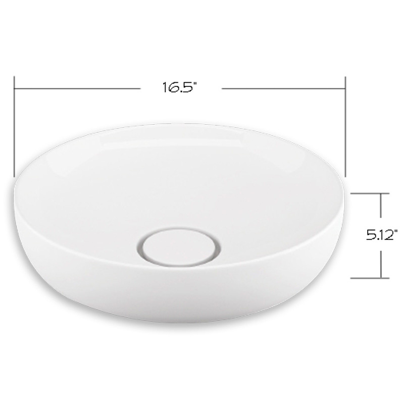 16.5-in Round Vitreous China Vessel Sink in White