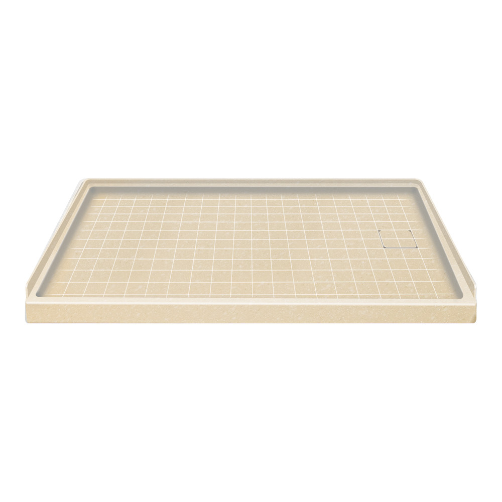 60 x 30 Solid Surface Shower Base Right Drain in Sea Shore