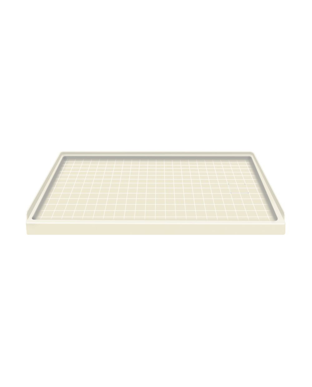 60 x 32 Solid Surface Shower Base Right Drain in Biscuit