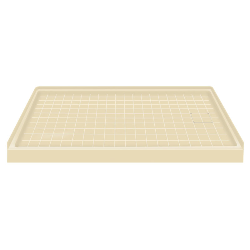 60 x 32 Solid Surface Shower Base Right Drain in Almond
