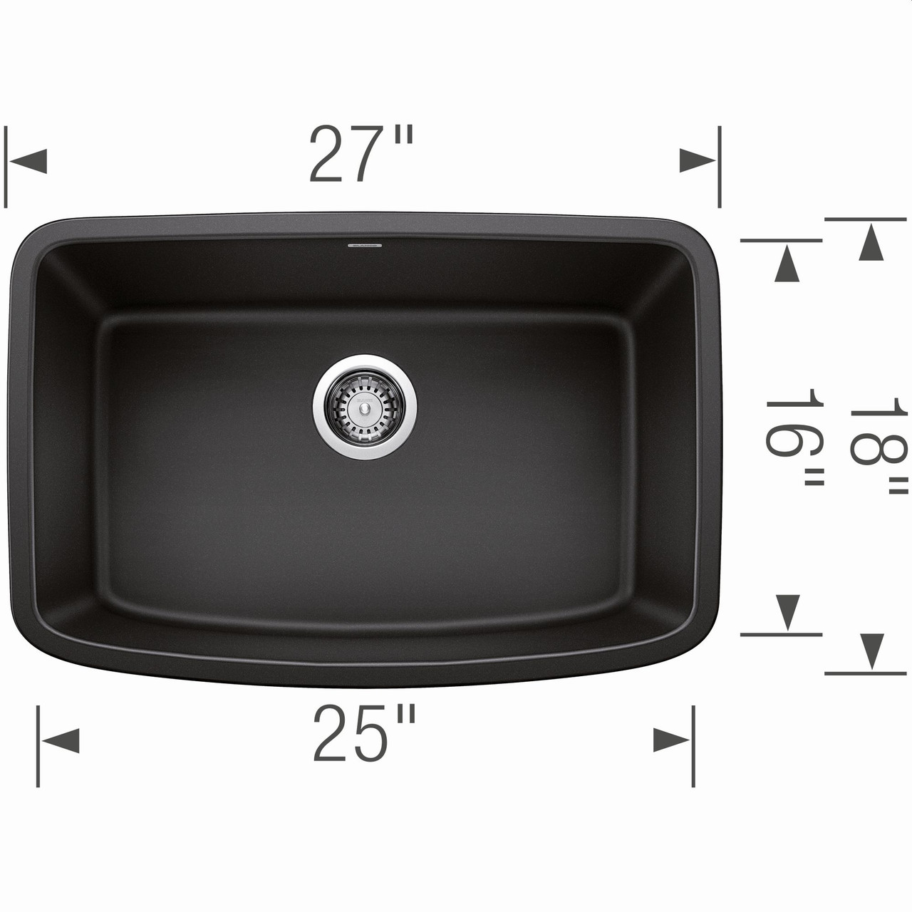 18-in x 27-in Granite 9.5-in Deep Kitchen Sink, in Anthracite