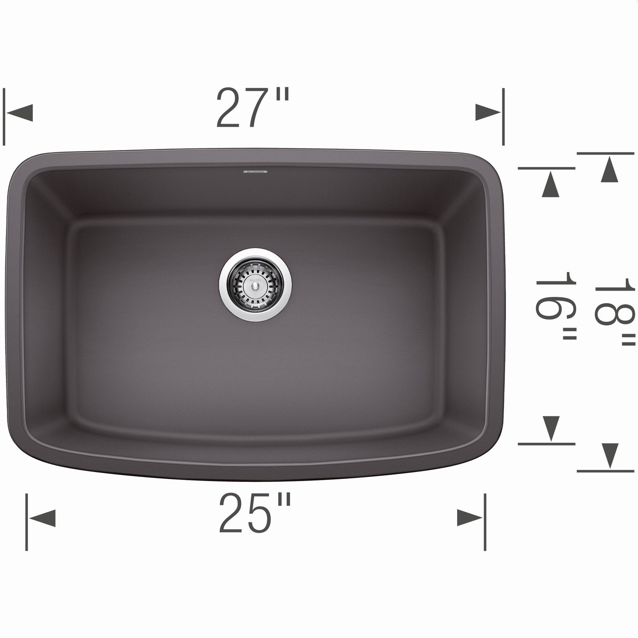 18-in x 27-in Granite 9.5-in Deep Kitchen Sink, in Cinder 18-in x 27-in Granite 9.5-in Deep Kitchen Sink, in Cinder