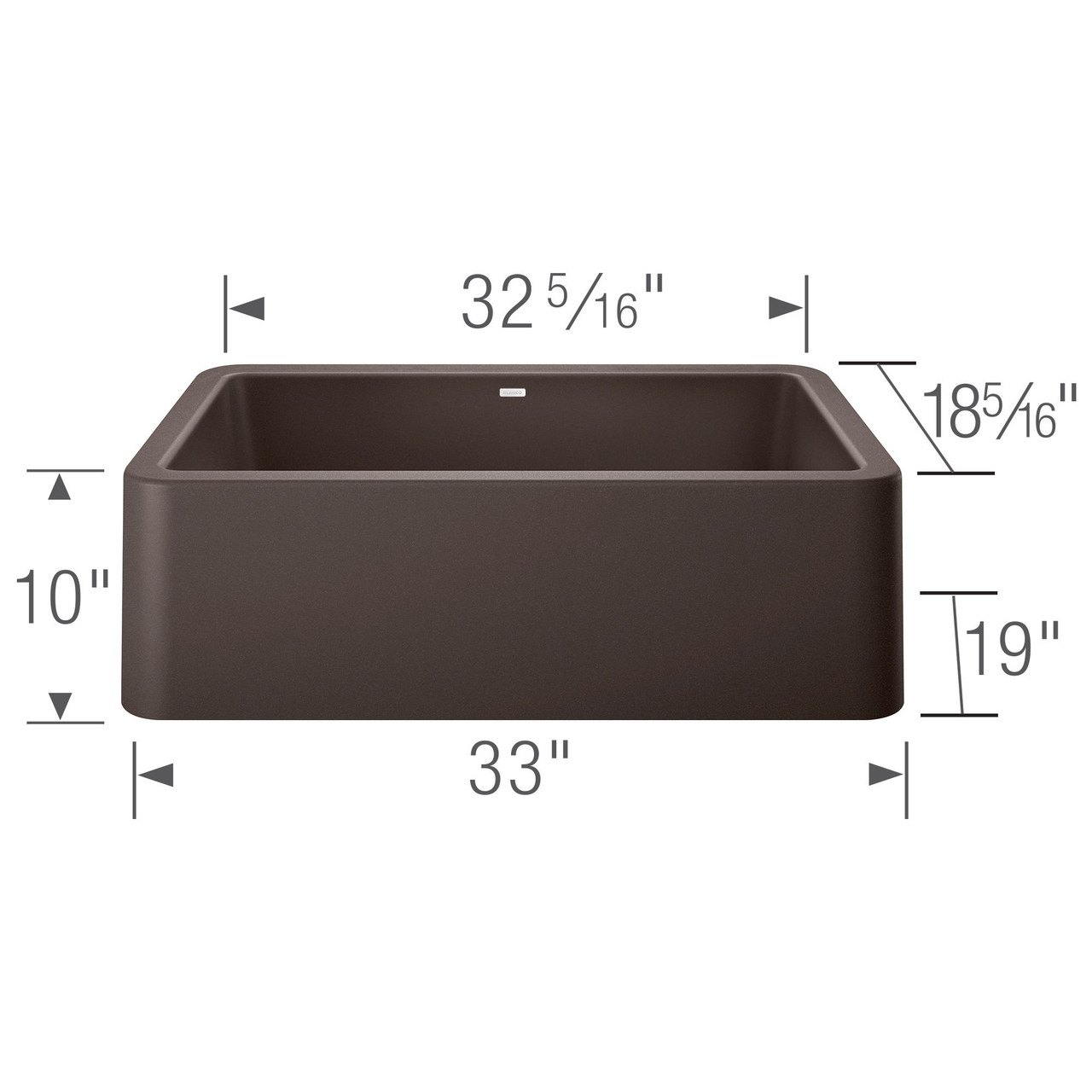19-in x 33-in Granite 10-in Deep Kitchen Sink, in Cafe Brown