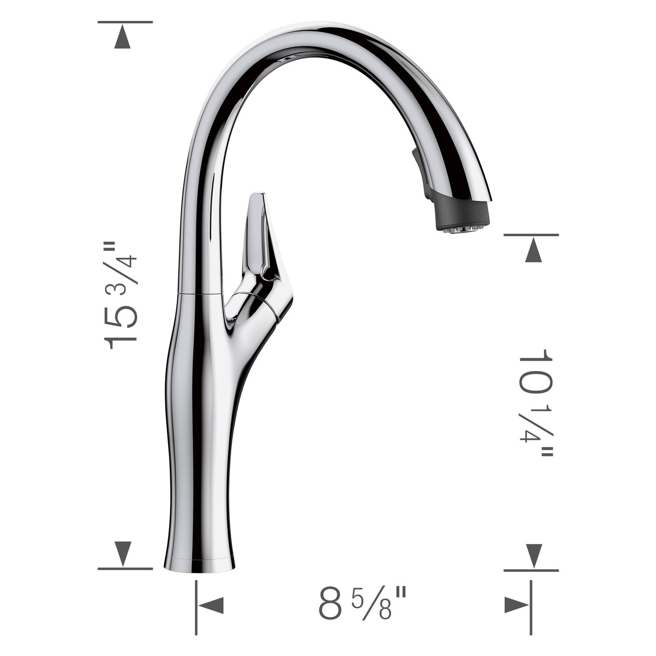 Blanco 442038 Kitchen Faucet With Pull-Down Spray 1.5 gpm in Chrome