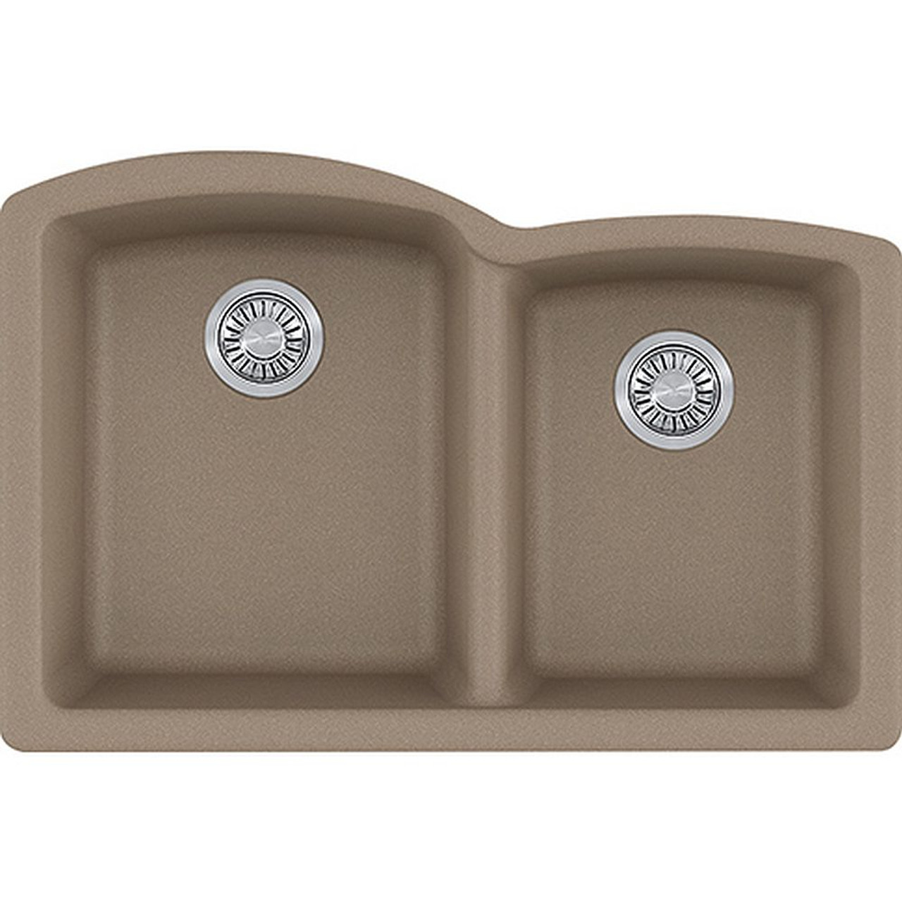 Ellipse Double-Bowl Undermount Sink In Granite Oyster Ellipse Double-Bowl Undermount Sink In Granite Oyster