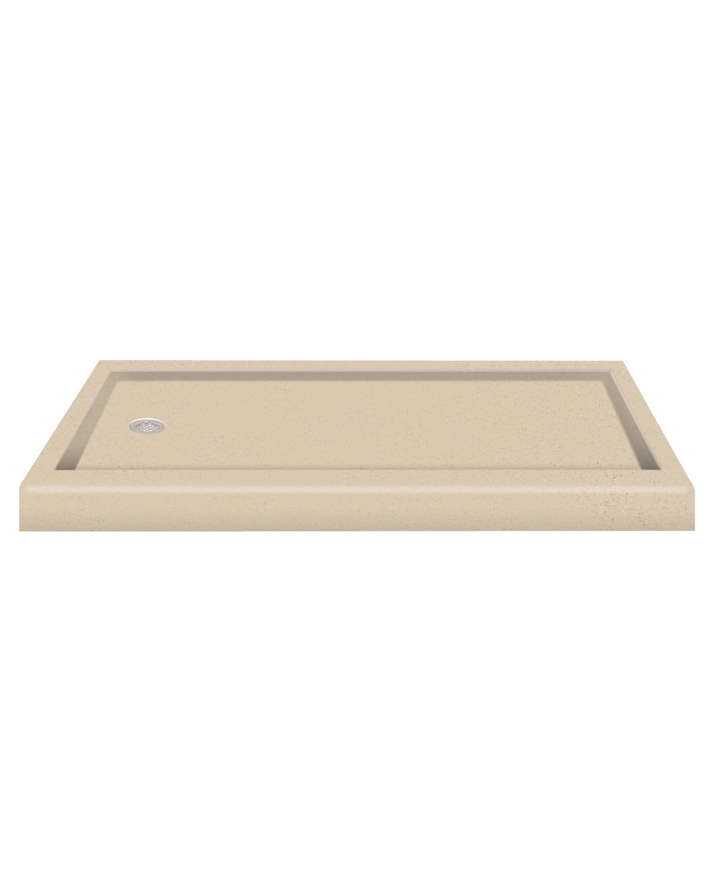 60 x 32 Solid Surface Shower Base with Left Hand Drain in Matrix Khaki