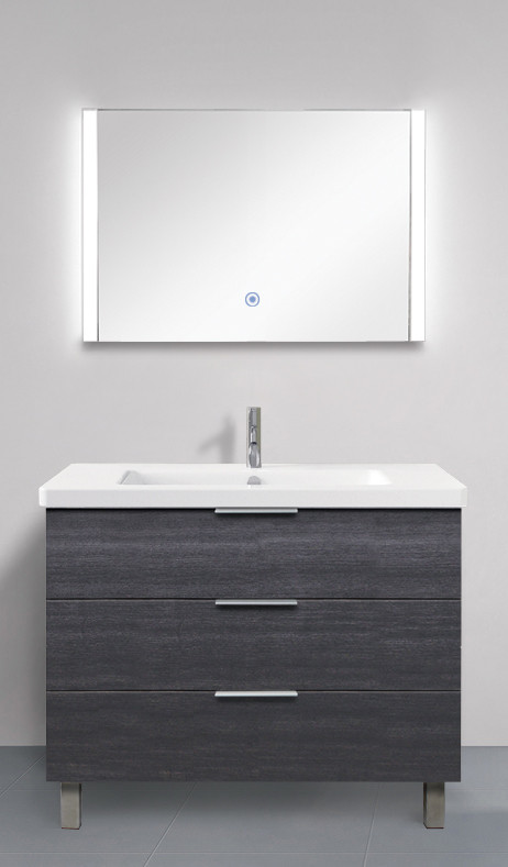 35.43 X 1.30 X 24.02 LED-Backlit Contemporary Mirror with Touch Sensor