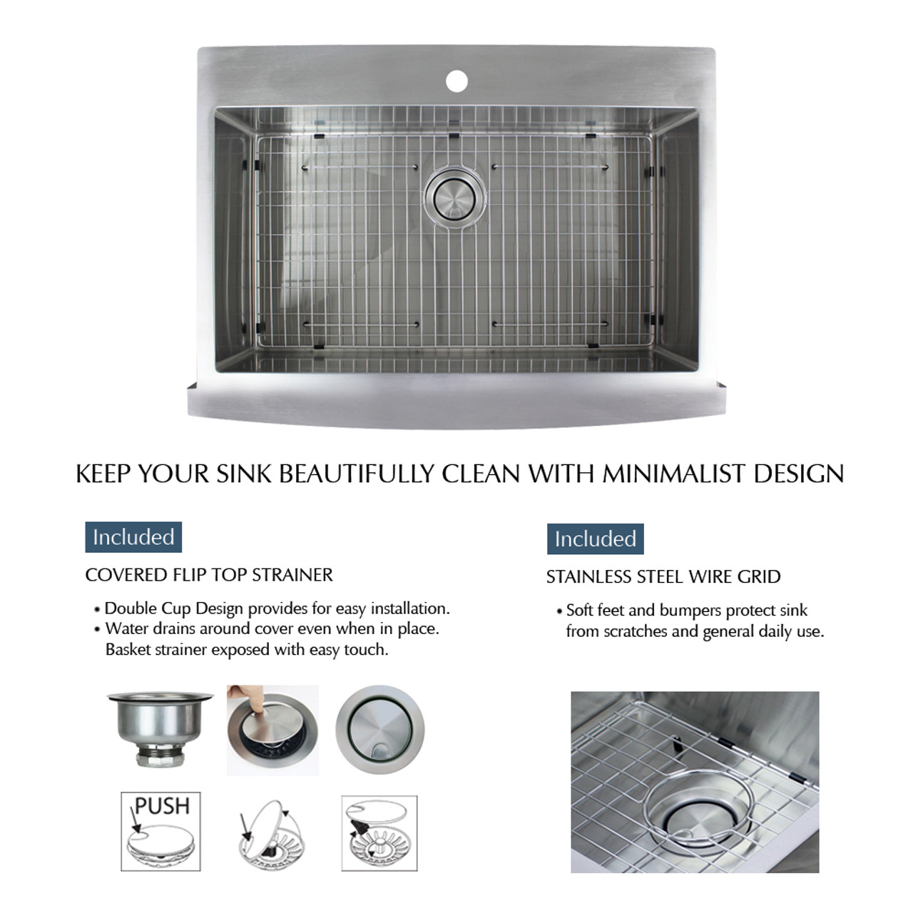 35.75-in x 25.875-in x 10-in 16 Gauge Super Single Bowl, Stainless Steel Kitchen Sink, Micro Edge Dual Mount Installation, with ML2 Holes
