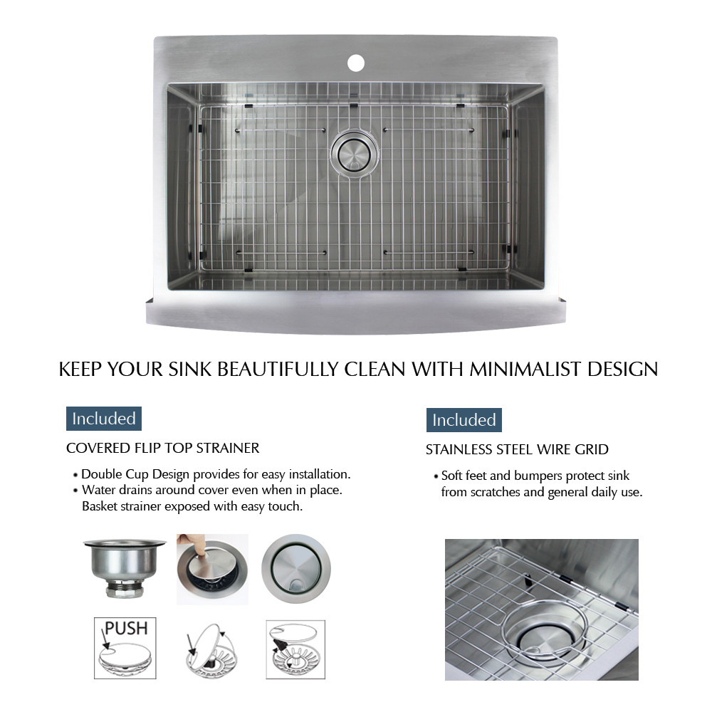 35.75-in x 25.875-in x 10-in 16 Gauge Super Single Bowl, Stainless Steel Kitchen Sink, Micro Edge Dual Mount Installation, with 3 Holes