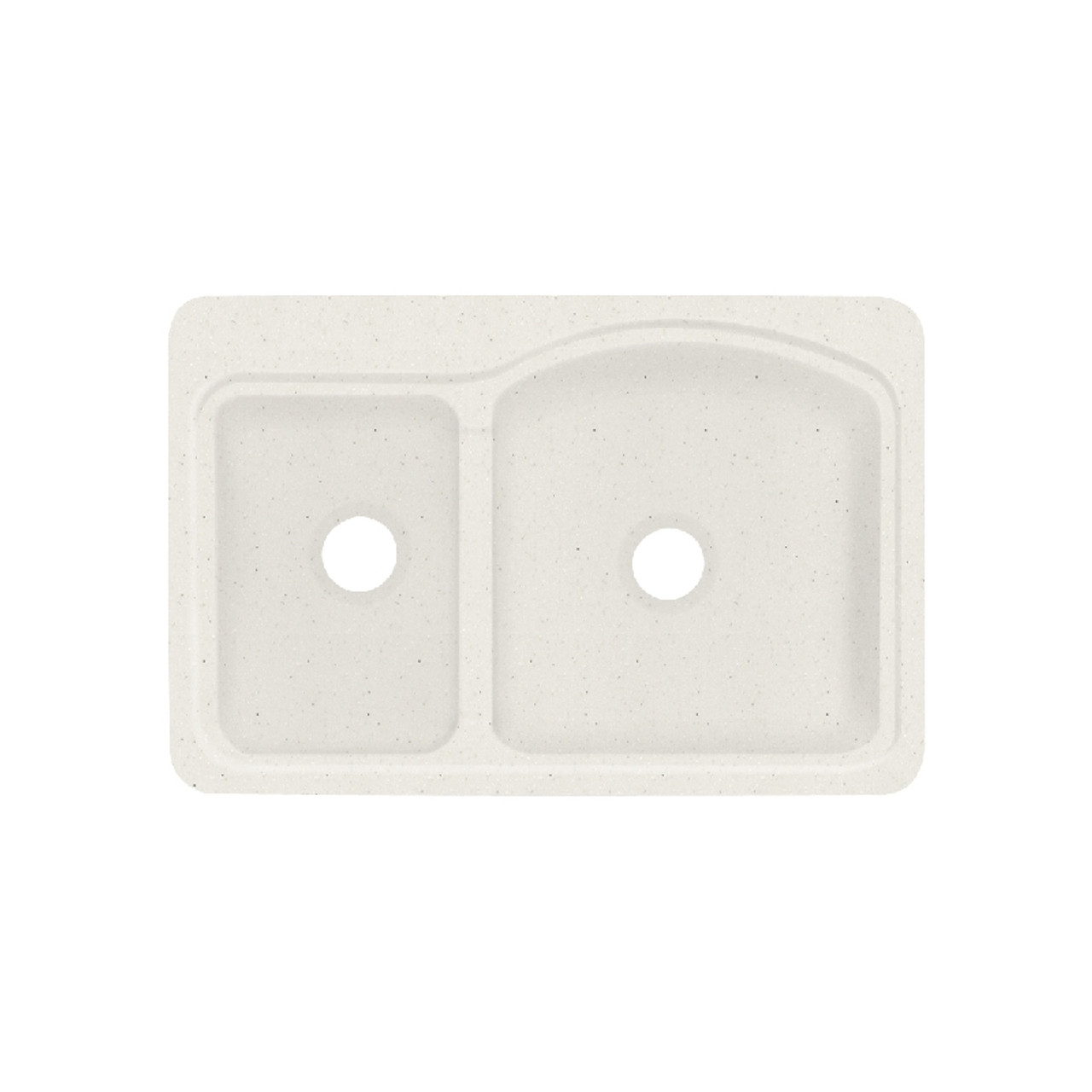 Transolid Cambridge 33in x 22in Solid Surface Drop-in Double Bowl Kitchen Sink, in Matrix Summit
