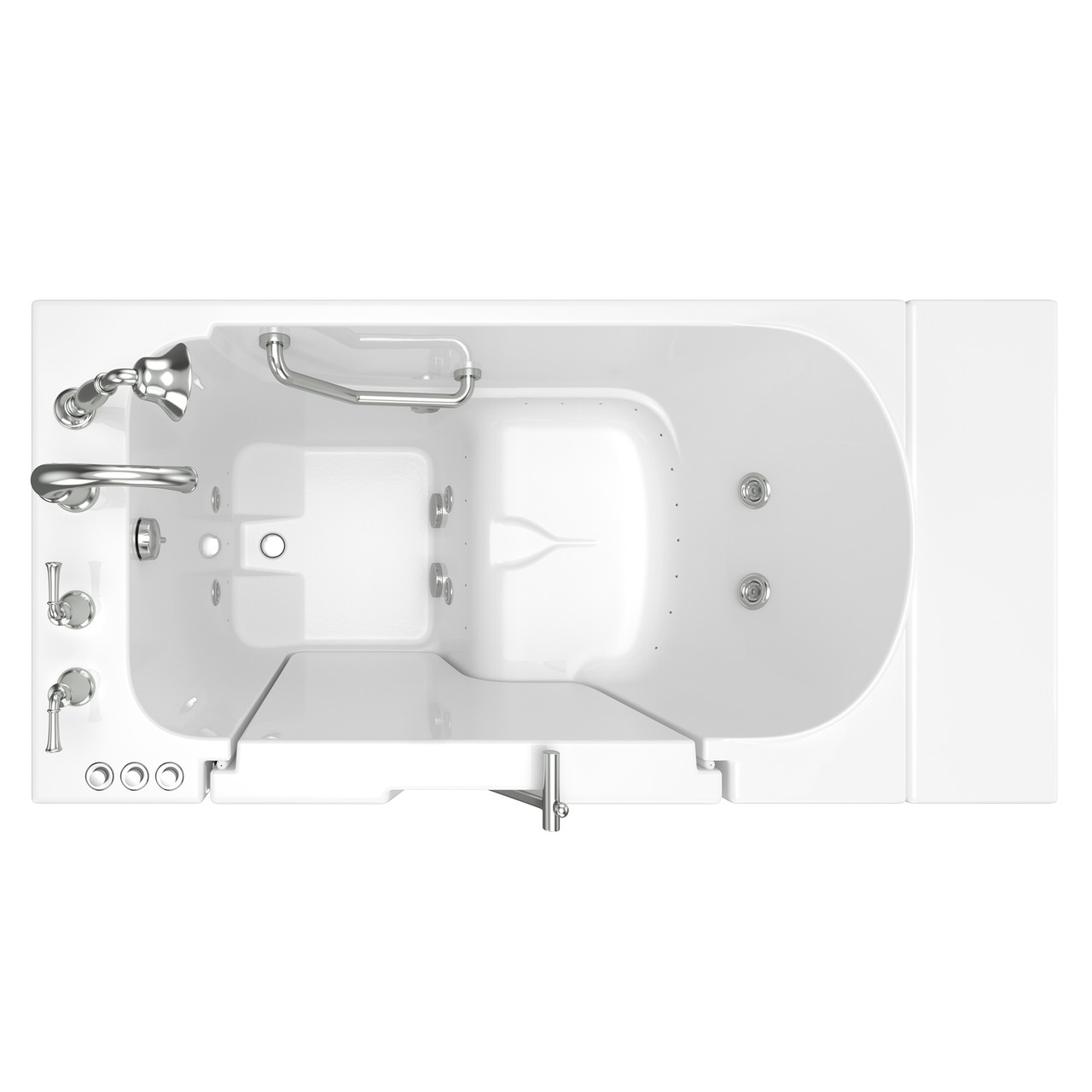 American Standard SS9OD5230LD-WH-PC 30-in. x 52-in. Outward Opening Door Walk-In Air Massage and Jet Massage Bathtub with Tub Faucet in White