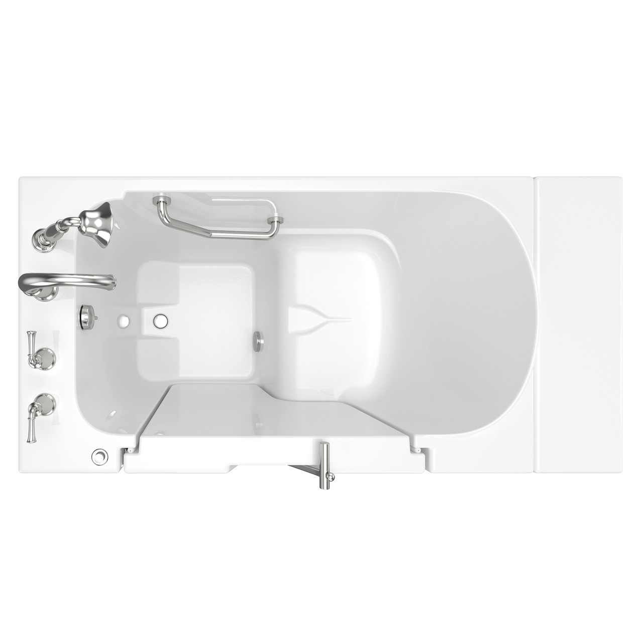 American Standard SS9OD5230LS-WH-PC 30-in. x 52-in. Outward Opening Door Walk-In Soaking Bathtub with Tub Faucet in White