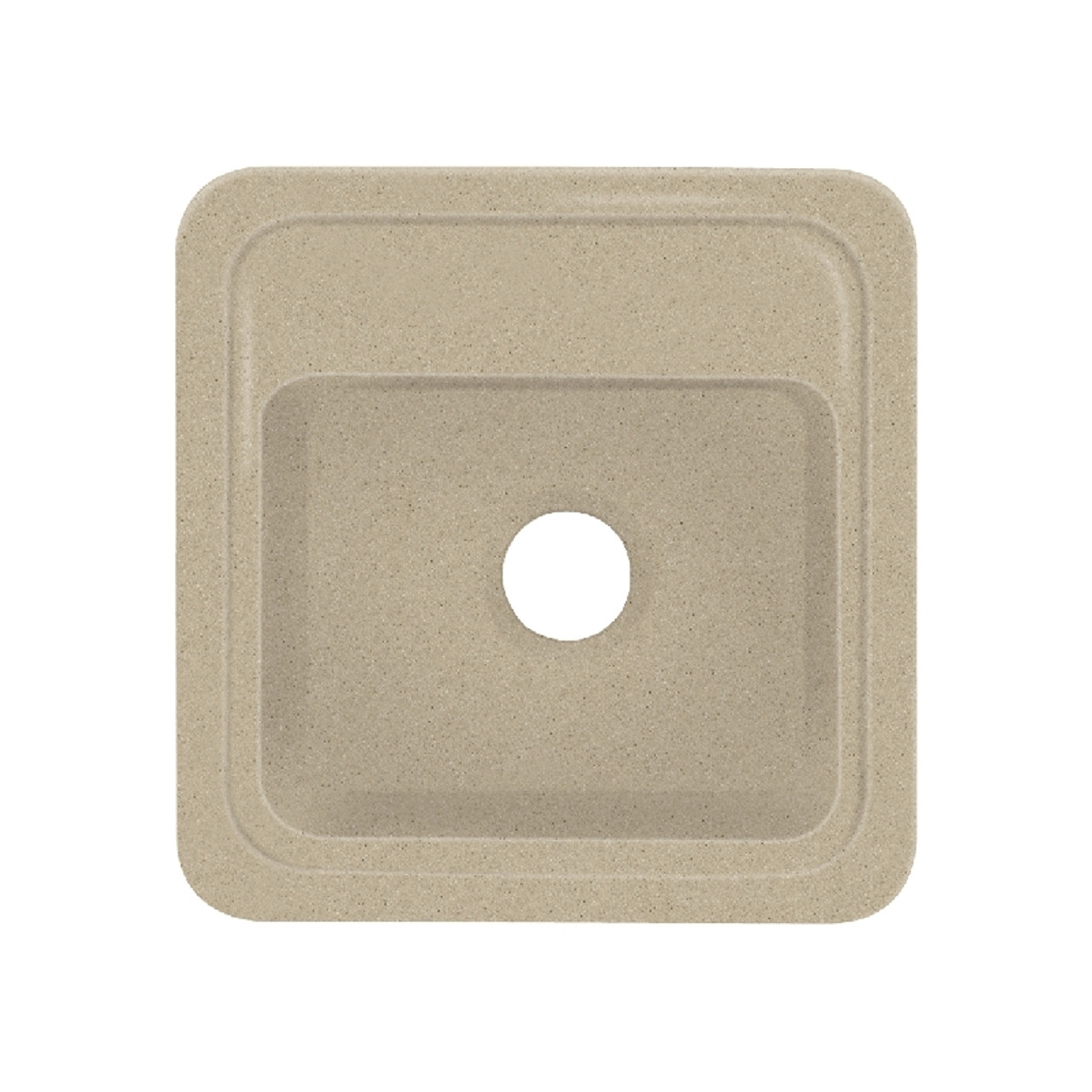 18-in x 18-in Solid Surface Kitchen Sink with Single Bowl, Drop-in Installation, in Matrix Sand