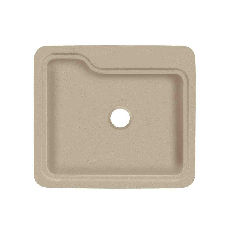 25-in x 22-in Solid Surface Kitchen Sink with Single Bowl, Drop-in Installation, in Matrix Sand
