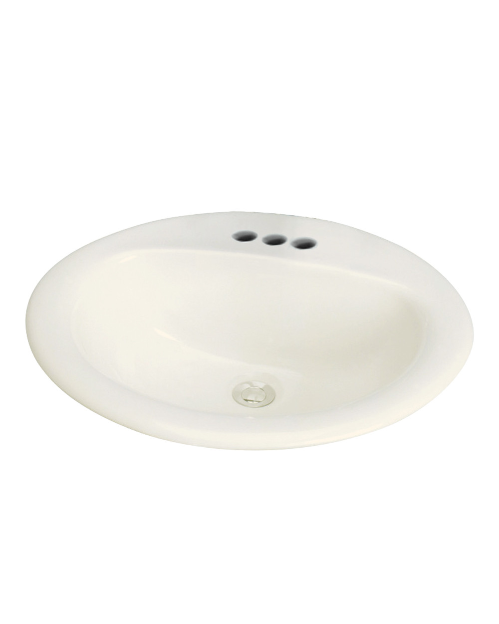 Transolid TL-1554-08 Vitreous China Drop-in Lavatory with 4-in Centerset in Biscuit