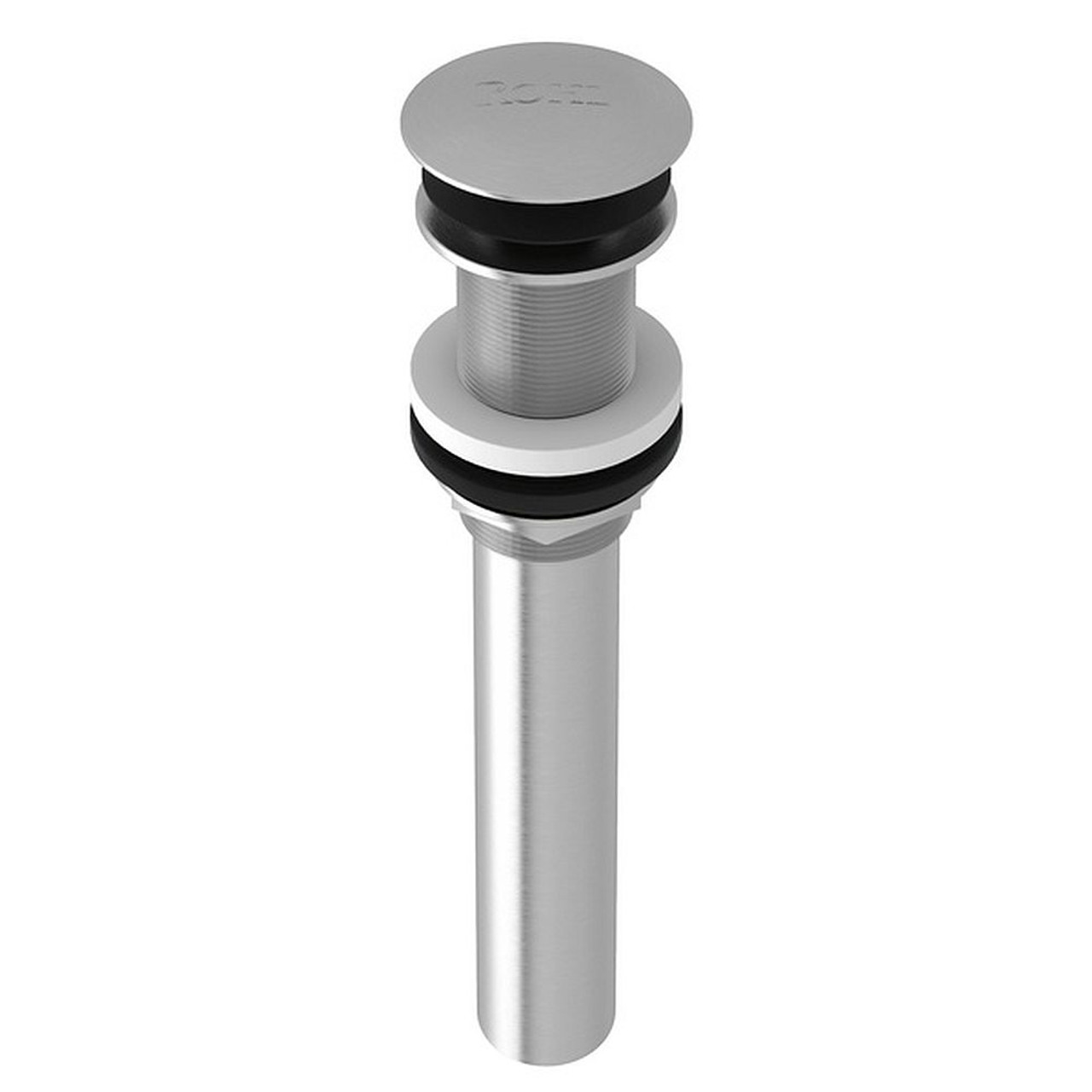 Non Slotted Touch Seal Dome Drain with 6-in Tailpiece in Satin Nickel