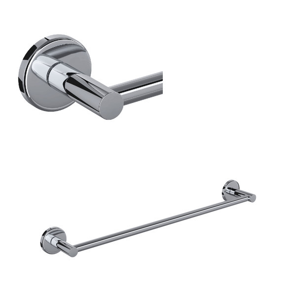 Rohl LO1/24APC Lombardia 24-in Wall Mount Single Towel Bar, Polished Chrome