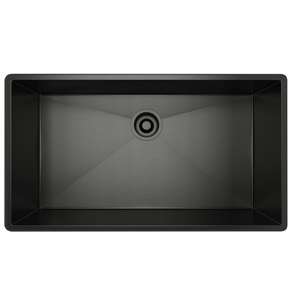 Rohl RSS3016BKS Single Bowl Kitchen Sink in Black Stainless Steel