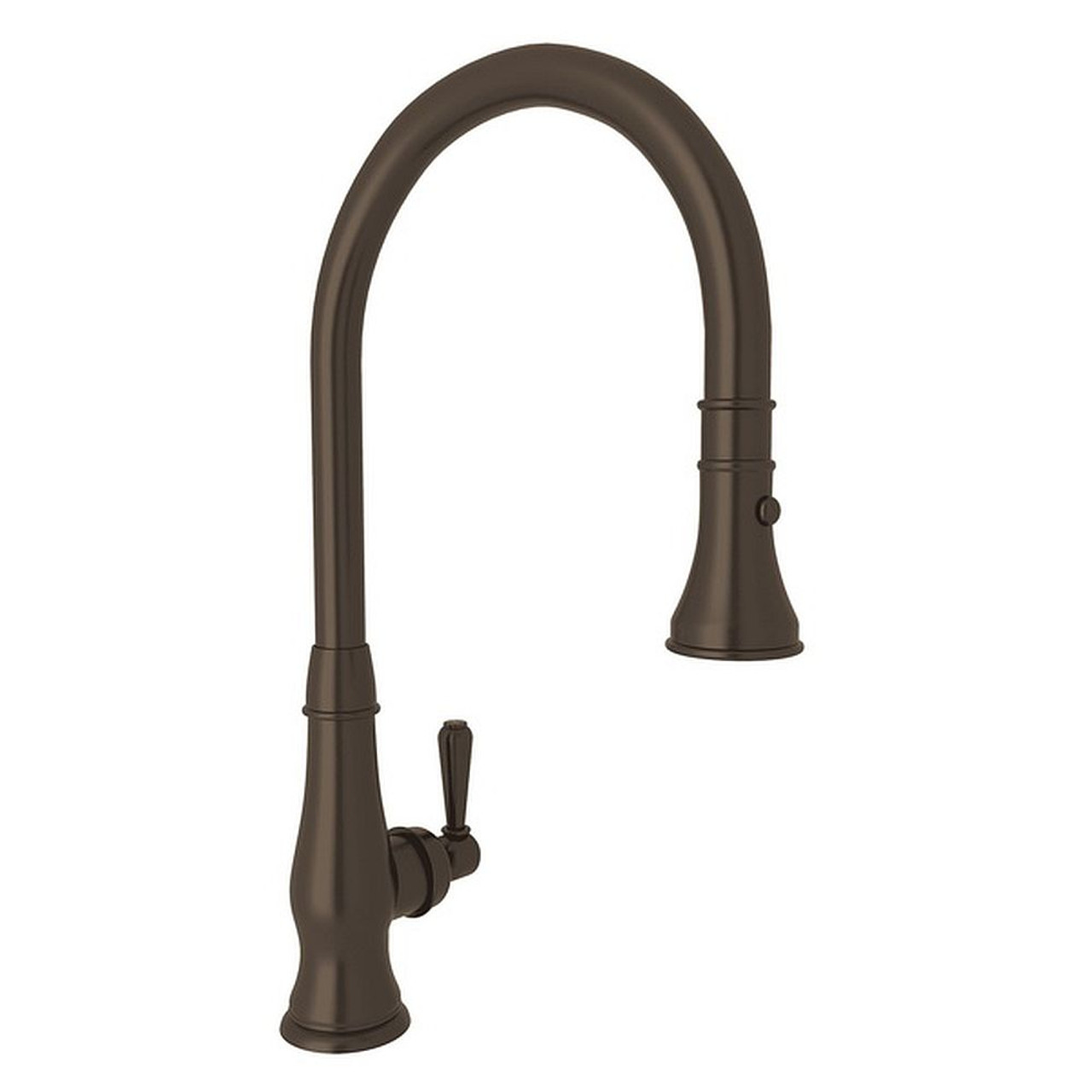 Rohl A3420LMTCB-2 Pull-Down Kitchen Faucet With Metal Lever Handle In Tuscan Brass