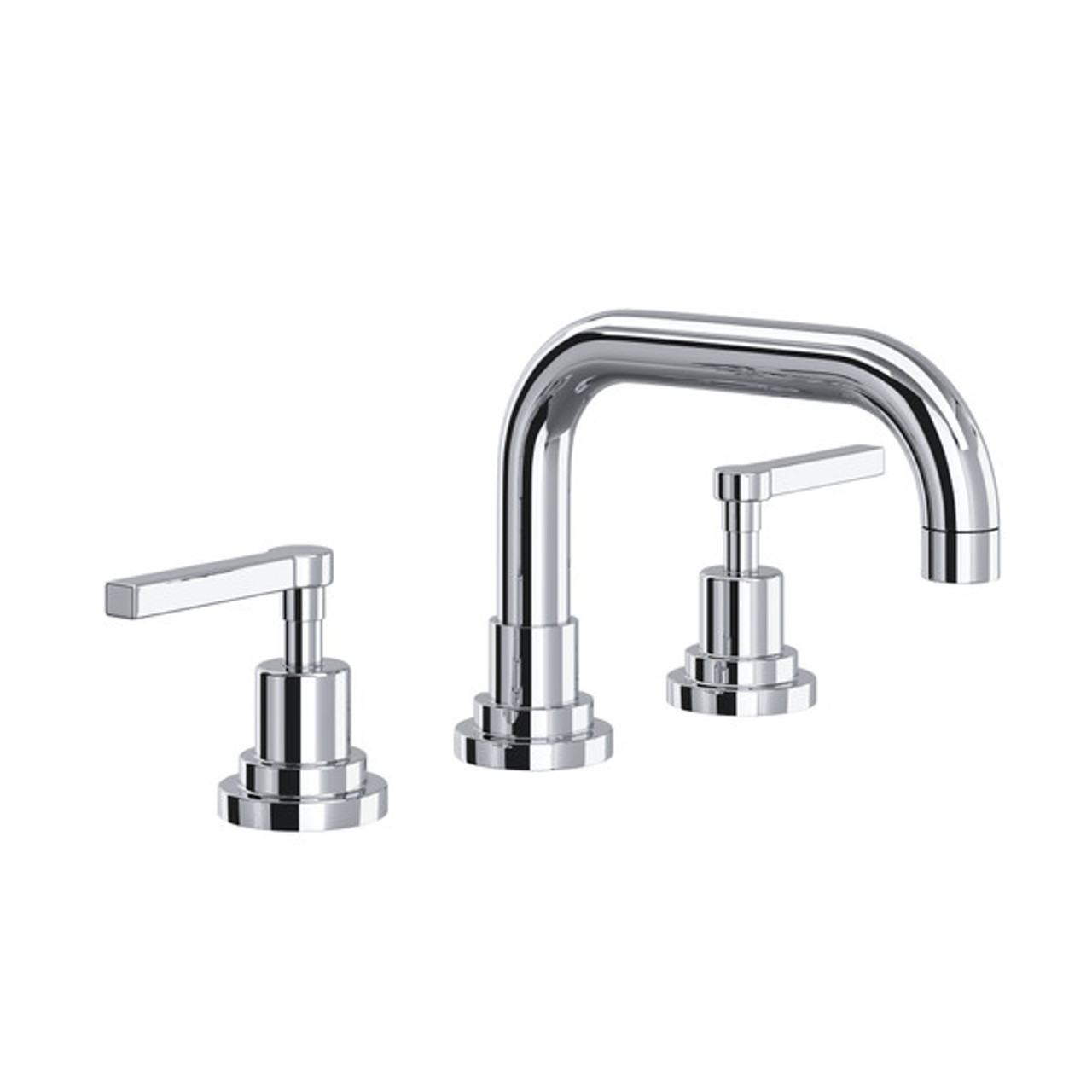 Rohl A2218LMAPC-2 Lombardia U-Spout Widespread Bathroom Faucet with Metal Lever Handle, Polished Chrome