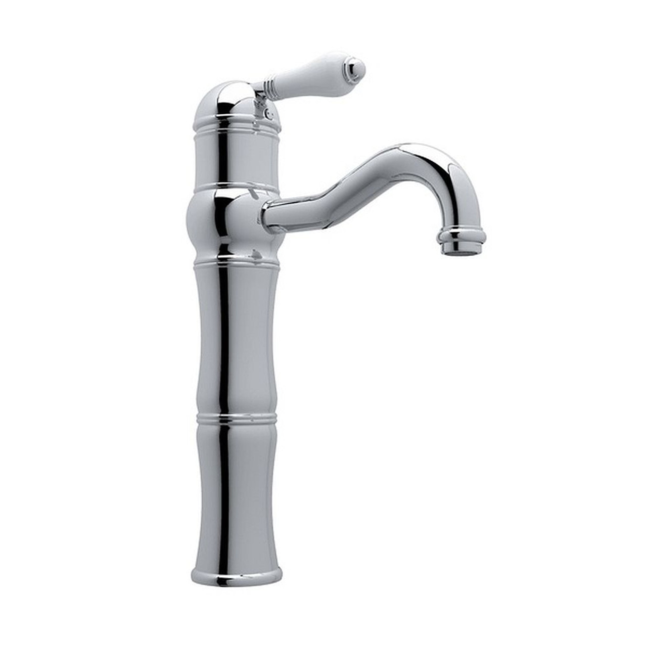 13-1/8" above Counter Single Hole, Single Lever Lavatory Faucet with Porcelain Lever in Polished Chrome 13-1/8" above Counter Single Hole, Single Lever Lavatory Faucet with Porcelain Lever in Polished Chrome