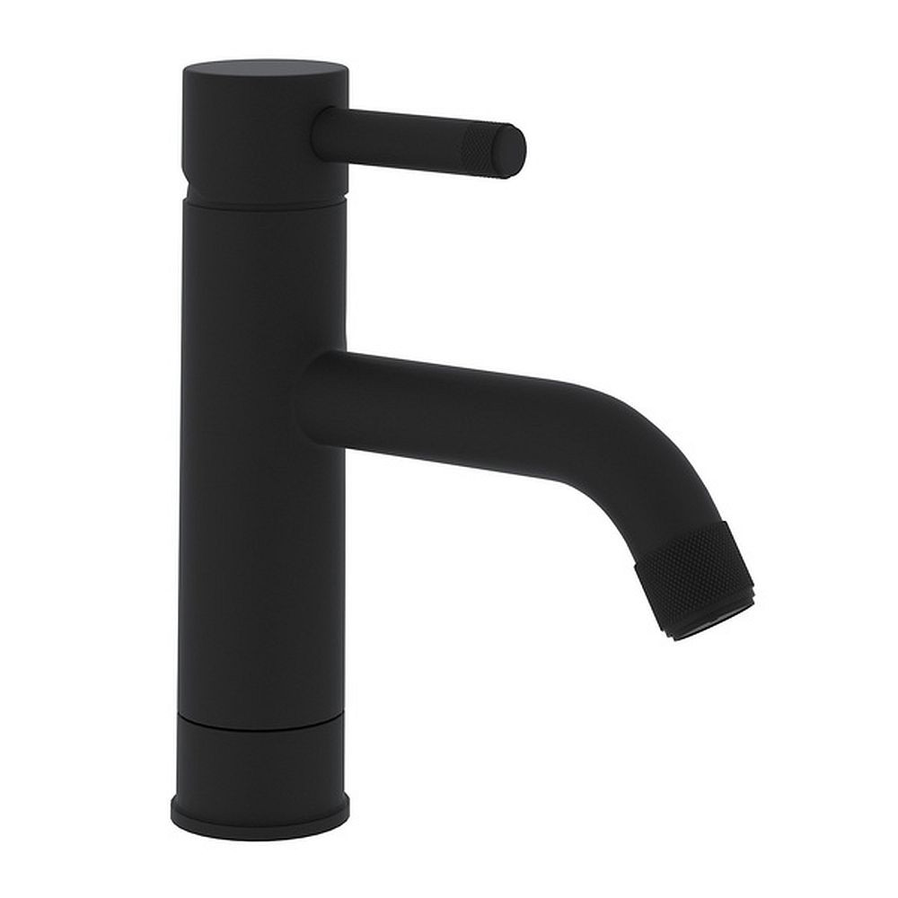 Single Hole Lavatory Faucet with Industrial Metal Levers in Matte Black