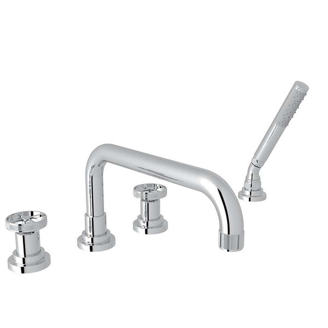 5-Hole Deck Mount Tub Filler with Metal Campo Wheel in Polished Chrome