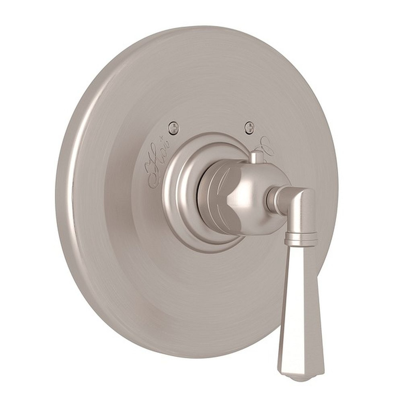 Rohl A4814LMSTN Thermostatic Trim Plate with Metal Lever and without Volume Control in Satin Nickel