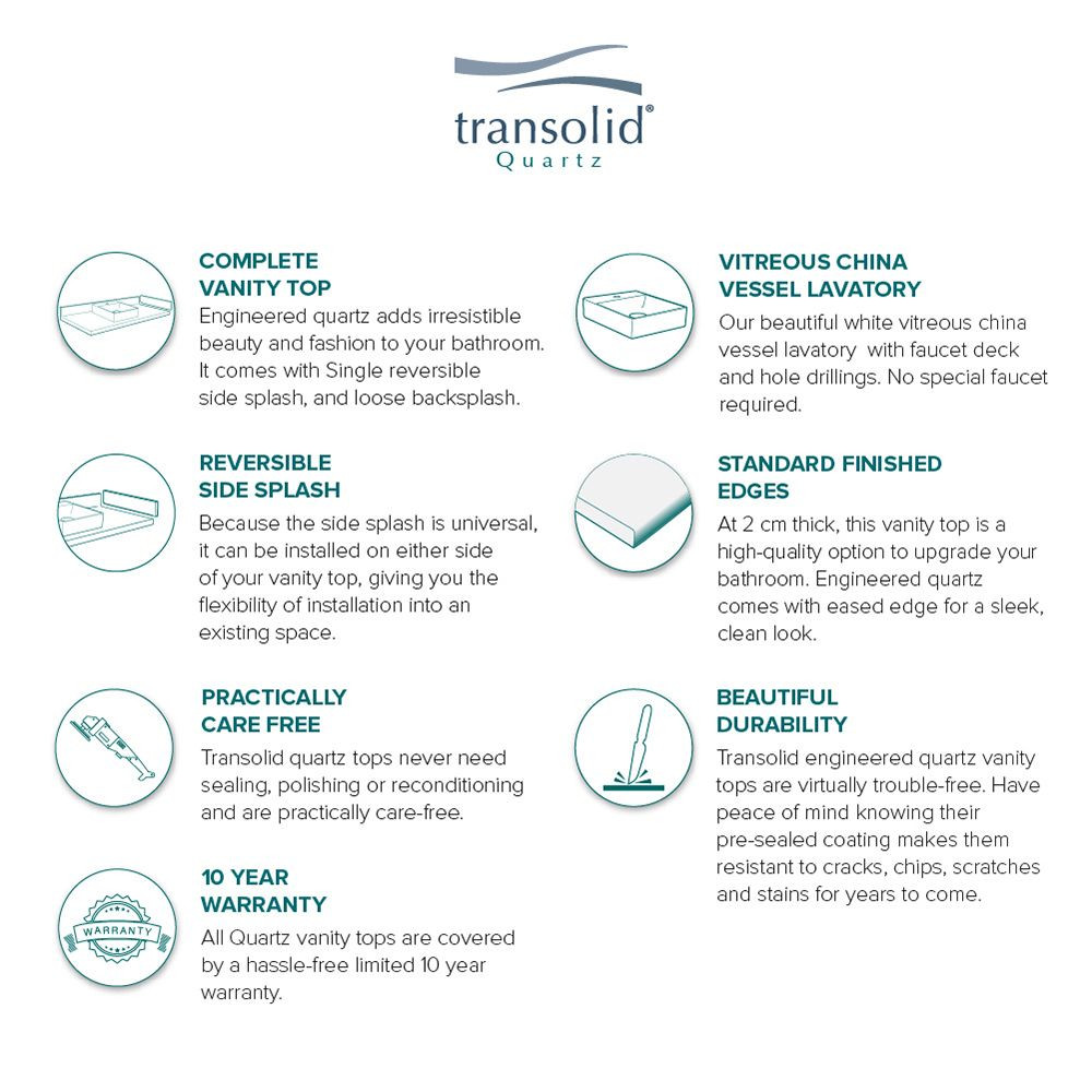 27.75 in. W x 22.25 in. D Quartz Vessel Vanity Top in Milan White with Single Hole and Square Vessel Sink