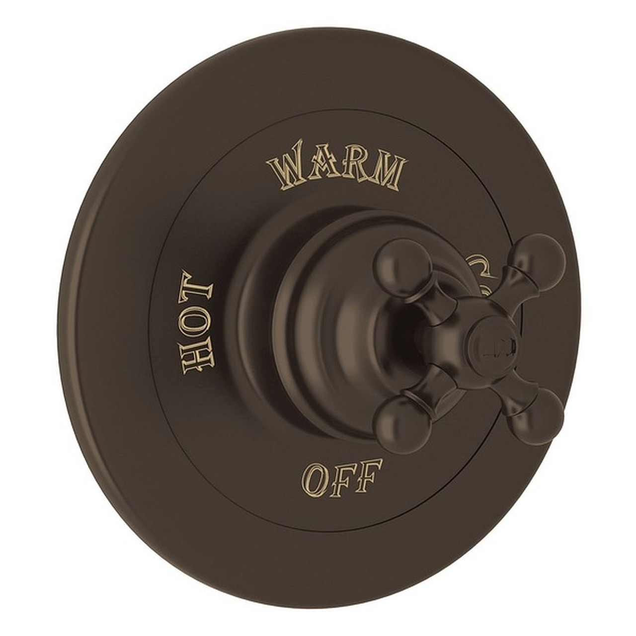 Pressure Balance Trim with Cross Handle and without Diverter in Tuscan Brass