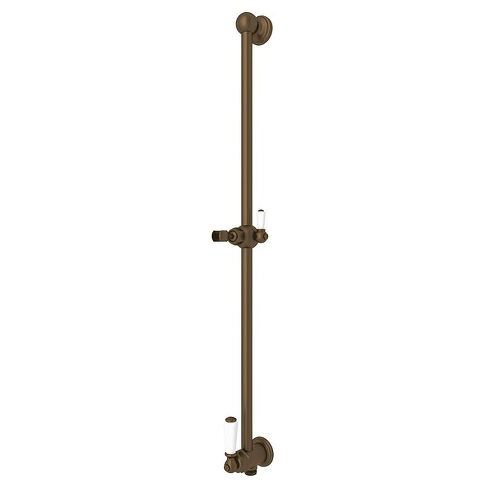 Shower Bar with Integrated Volume Control and Outlet in English Bronze