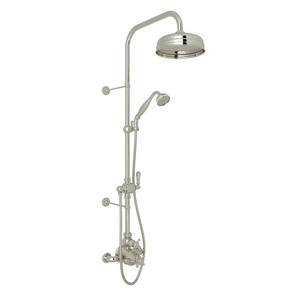Thermostatic Shower Package with Cross Handles in Polished Nickel