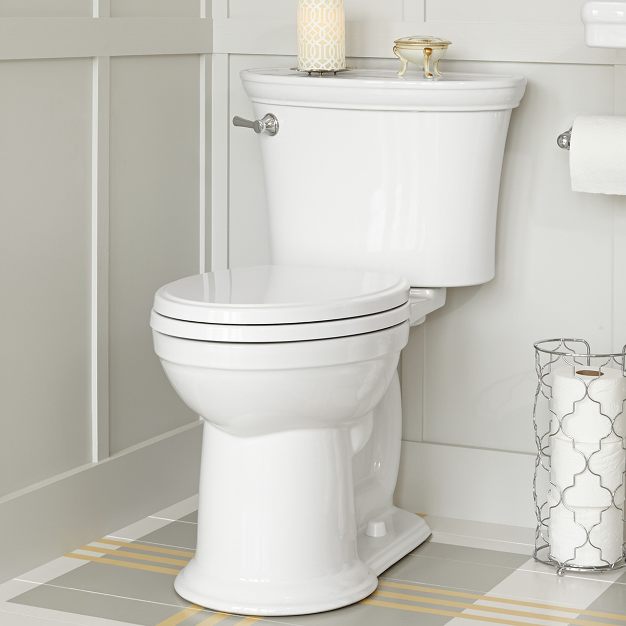 2-Piece Right Height Elongated Toilet in White 2-Piece Right Height Elongated Toilet in White